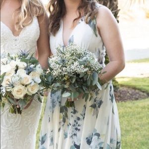 Jenny Yoo floral blue bridesmaid dress